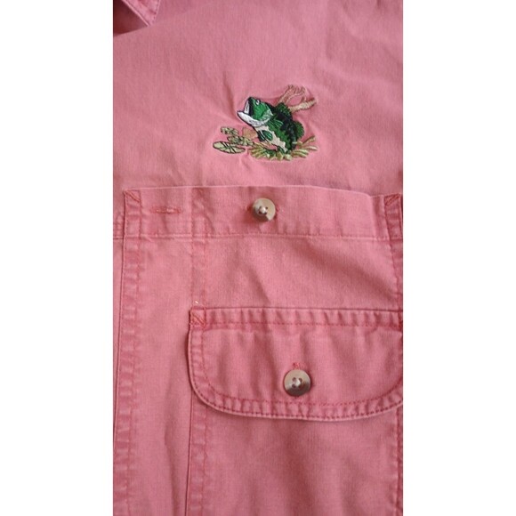 Vintage RedHead Button Up Sportsman Fishing Shirt Short Sleeve Size XL Rust - Picture 2 of 7